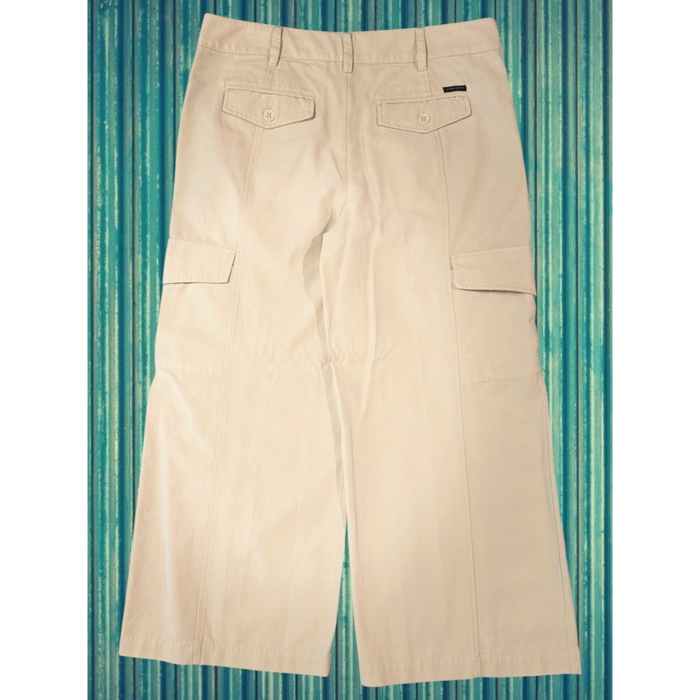 Sanctuary Standard Surplus Wide Leg Cargo Pants Women's 33 Cream Lyocell Cotton